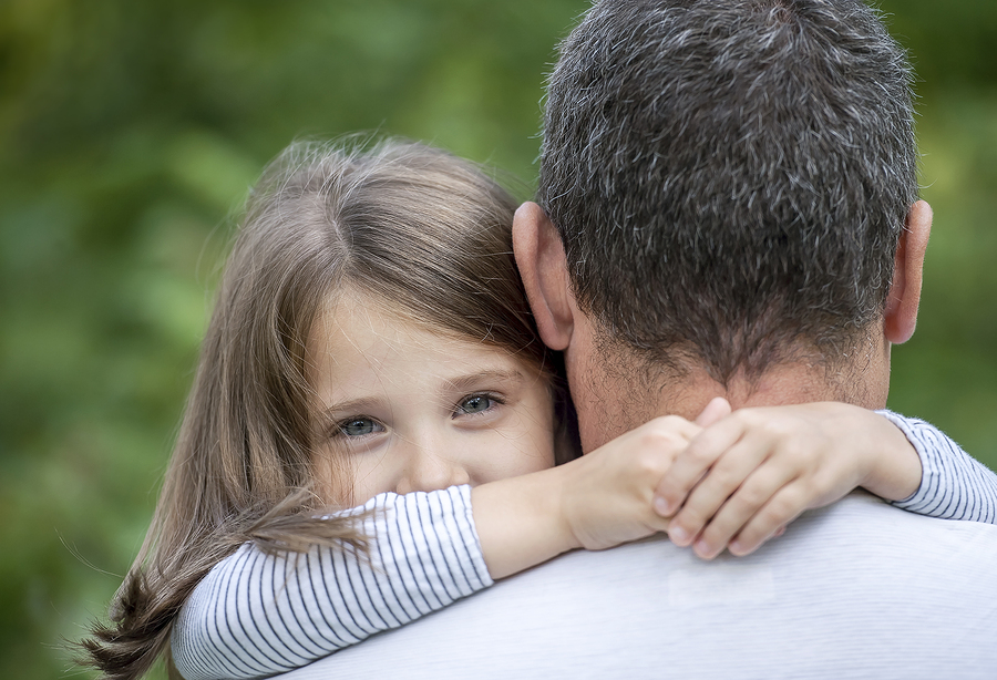 Unconditional Love Understood - Girl Hugging Dad